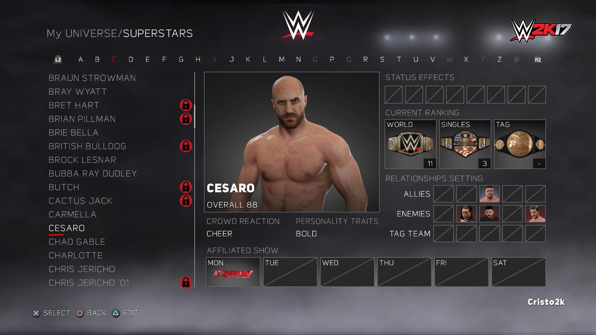 wwe 2k18 universe mode draft